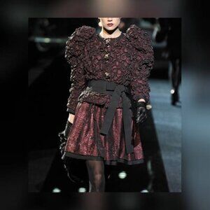 Dolce & Gabbana AW/09 Runway Pleated Metallic Red Skirt